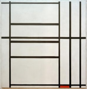 Compositie No. 1, met Grijs en Rood / Compositie met Rood